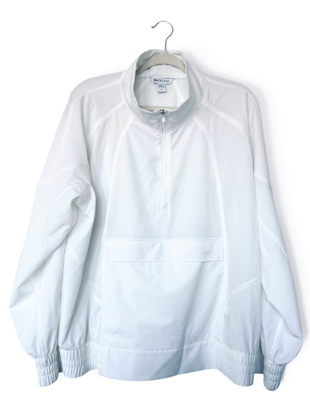 Athleta Boundless Popover White Half-Zip Sz 1X Athleisure Half Zip